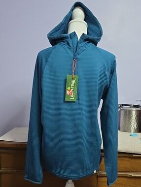 Lake & Trail Men's Teal Hooded Performance Quarter-Zip Jacket